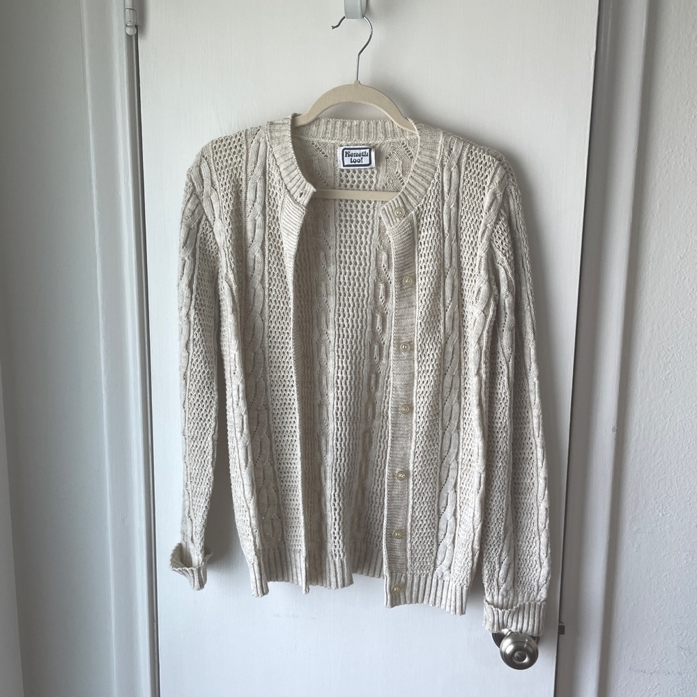 Vintage Beige Cardigan Sweater